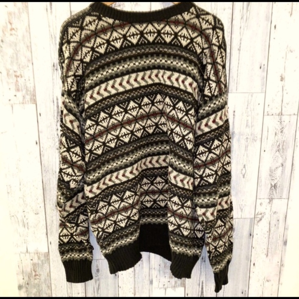 SKRY 100% Wool Grandpa Oversized XL Sweater Unisex vintage